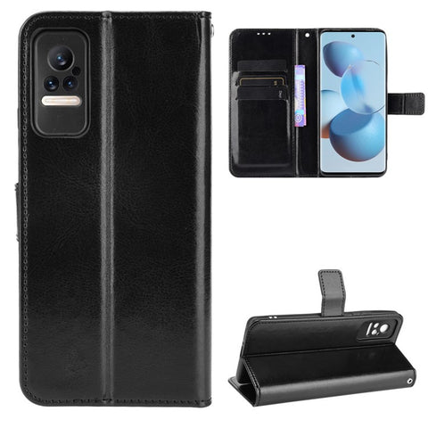 Crazy Horse Texture PU Leather Wallet Stand Mobile Phone Protective Case Cover for Xiaomi Civi