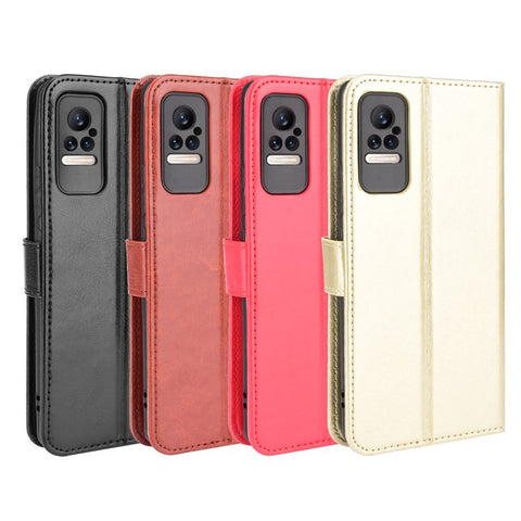 Crazy Horse Texture PU Leather Wallet Stand Mobile Phone Protective Case Cover for Xiaomi Civi