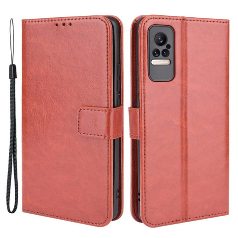 Crazy Horse Texture PU Leather Wallet Stand Mobile Phone Protective Case Cover for Xiaomi Civi