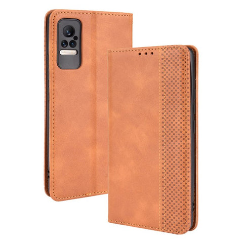 Fashionable Retro Textured Surface Shockproof Phone Leather Case Wallet Stand Cover for Xiaomi Civi