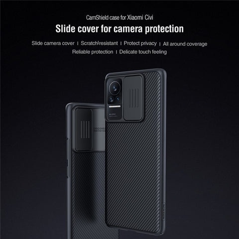 NILLKIN CamShield Slide Camera Protector Anti-scratch Precise Cutout Hard PC Phone Cover Shell for Xiaomi Civi