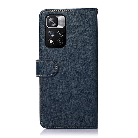 KHAZNEH RFID Litchi Blocking Texture Phone Shell Well-protected Anti-theft Swiping Leather Cover with Stand Wallet for Xiaomi Redmi Note 11 Pro 5G (China) (MediaTek)/11 Pro+ 5G