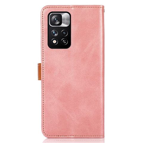 KHAZNEH Magnetic Golden Clasp PU Leather Cover Stand Wallet Flip Phone Case for Xiaomi Redmi Note 11 Pro 5G (China) (MediaTek)/11 Pro+ 5G