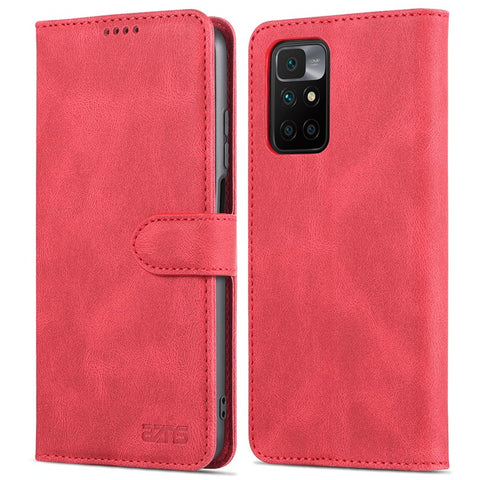 AZNS Wallet Stand Leather Case Folio Flip Phone Case Protector for Xiaomi Redmi Note 11 4G (MediaTek)/10 4G (2021)/10 2022 4G/10 Prime