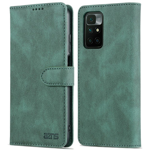 AZNS Wallet Stand Leather Case Folio Flip Phone Case Protector for Xiaomi Redmi Note 11 4G (MediaTek)/10 4G (2021)/10 2022 4G/10 Prime