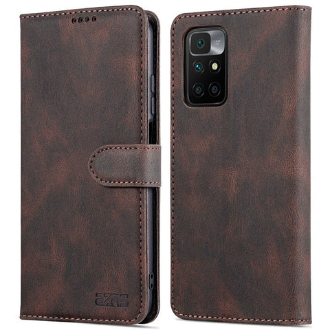 AZNS Wallet Stand Leather Case Folio Flip Phone Case Protector for Xiaomi Redmi Note 11 4G (MediaTek)/10 4G (2021)/10 2022 4G/10 Prime