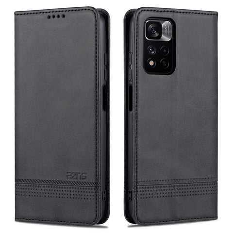 AZNS Anti-fall Well-protected Auto-absorbed Wallet Design PU Leather Phone Stand Cover Case for Xiaomi Redmi Note 11 Pro 5G (China) (MediaTek)/11 Pro+ 5G