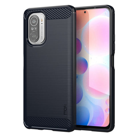 MOFI Brushed Carbon Fiber Design Case Shockproof Light Slim Soft TPU Cover for Xiaomi Redmi K40/K40 Pro/K40 Pro+/Mi 11i/Poco F3