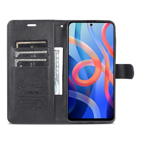 AZNS for Xiaomi Redmi Note 11 5G (China) (MediaTek)/Note 11T 5G/Note 11S 5G PU Leather Anti-Drop Dual-Sided Magnetic Clasp Wallet Holder Design Phone Case