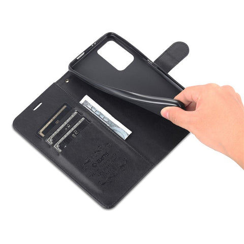 AZNS for Xiaomi Redmi Note 11 5G (China) (MediaTek)/Note 11T 5G/Note 11S 5G PU Leather Anti-Drop Dual-Sided Magnetic Clasp Wallet Holder Design Phone Case