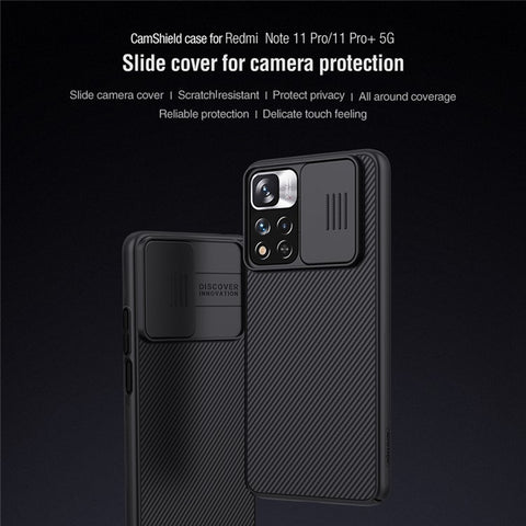NILLKIN CamShield Slide Camera Cover Drop-proof Accurate Cutouts PC Hard Phone Cover Case for Xiaomi Redmi Note 11 Pro 5G (China) (MediaTek)/11 Pro+ 5G