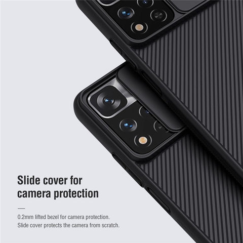 NILLKIN CamShield Slide Camera Cover Drop-proof Accurate Cutouts PC Hard Phone Cover Case for Xiaomi Redmi Note 11 Pro 5G (China) (MediaTek)/11 Pro+ 5G