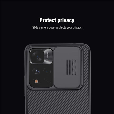 NILLKIN CamShield Slide Camera Cover Drop-proof Accurate Cutouts PC Hard Phone Cover Case for Xiaomi Redmi Note 11 Pro 5G (China) (MediaTek)/11 Pro+ 5G