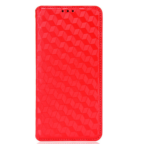 Foldable Stand 3D Rhombus Pattern Auto Closure Magnetic Leather Case Wallet Phone Cover for Xiaomi Redmi 9A/Redmi 9AT/Redmi 9i