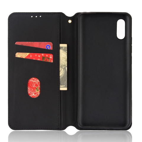 Foldable Stand 3D Rhombus Pattern Auto Closure Magnetic Leather Case Wallet Phone Cover for Xiaomi Redmi 9A/Redmi 9AT/Redmi 9i