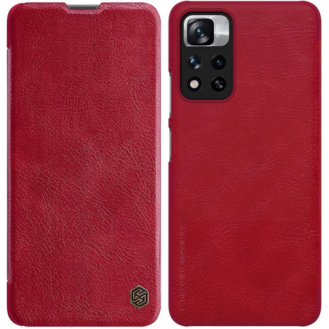 NILLKIN Qin Series PU Leather + PC Full Protection Phone Case Cover with Card Holder for Xiaomi Redmi Note 11 Pro 5G (China) (MediaTek)/11 Pro+ 5G