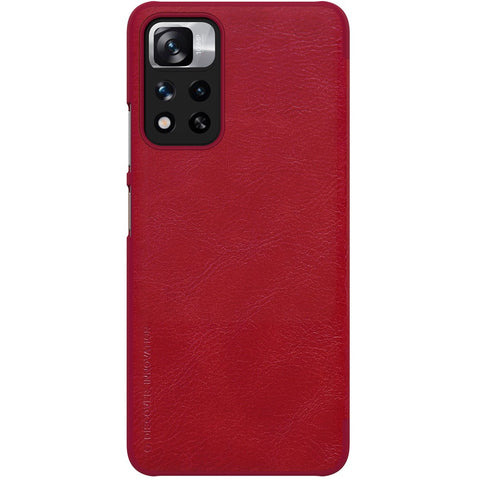 NILLKIN Qin Series PU Leather + PC Full Protection Phone Case Cover with Card Holder for Xiaomi Redmi Note 11 Pro 5G (China) (MediaTek)/11 Pro+ 5G
