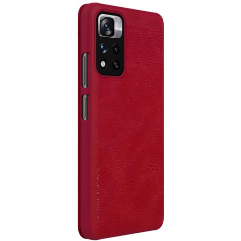 NILLKIN Qin Series PU Leather + PC Full Protection Phone Case Cover with Card Holder for Xiaomi Redmi Note 11 Pro 5G (China) (MediaTek)/11 Pro+ 5G
