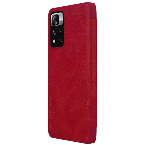NILLKIN Qin Series PU Leather + PC Full Protection Phone Case Cover with Card Holder for Xiaomi Redmi Note 11 Pro 5G (China) (MediaTek)/11 Pro+ 5G