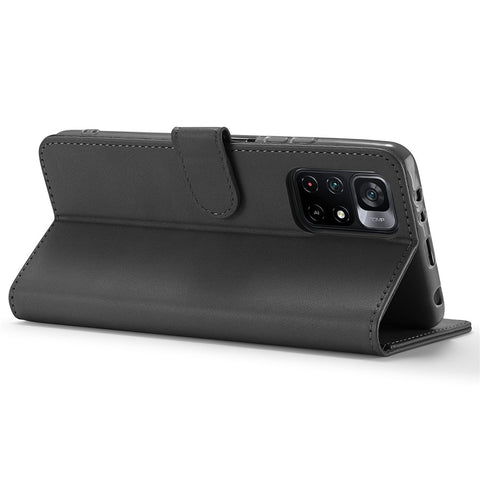 LC.IMEEKE PU Leather Foldable Stand Phone Case Flip Cover with Wallet Design for Xiaomi Redmi Note 11 5G (China) (MediaTek)/Redmi Note 11T 5G/Redmi Note 11S 5G