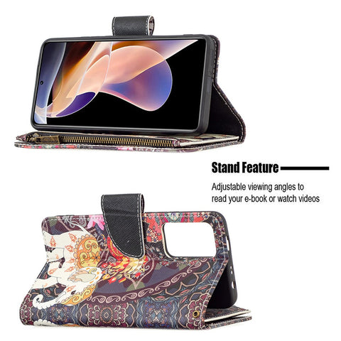 Pattern Printing PU Leather Zipper Wallet Case Stand Cover for Xiaomi Redmi Note 11 Pro 5G (China) (Mediatek) / Note 11 Pro+ 5G