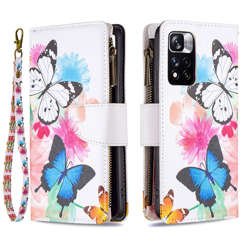 Pattern Printing PU Leather Zipper Wallet Case Stand Cover for Xiaomi Redmi Note 11 Pro 5G (China) (Mediatek) / Note 11 Pro+ 5G