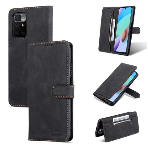 AZNS for Xiaomi Poco M4 Pro 5G / Redmi Note 11 5G (China) (MediaTek) Magnetic Closure PU Leather Flip Wallet Case Stand Phone Cover