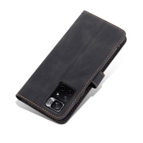 AZNS for Xiaomi Poco M4 Pro 5G / Redmi Note 11 5G (China) (MediaTek) Magnetic Closure PU Leather Flip Wallet Case Stand Phone Cover