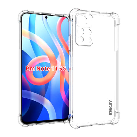 ENKAY HAT PRINCE Shock-absorbing Corners Non-yellowing Crystal Clear TPU Cover Mobile Phone Shell with Anti-slip Edge for Xiaomi Redmi Note 11 5G (China) (MediaTek)/Redmi Note Redmi Note 11T 5G/Note 11S 5G