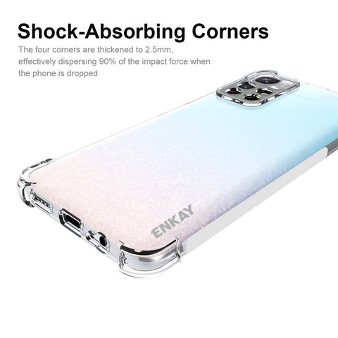 ENKAY HAT PRINCE Shock-absorbing Corners Non-yellowing Crystal Clear TPU Cover Mobile Phone Shell with Anti-slip Edge for Xiaomi Redmi Note 11 5G (China) (MediaTek)/Redmi Note Redmi Note 11T 5G/Note 11S 5G