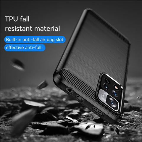 1.8mm Thin Stain-proof Carbon Fiber Brushed Texture Soft TPU Phone Protective Cover for Xiaomi Poco X4 NFC 5G