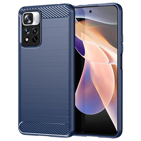 1.8mm Thin Stain-proof Carbon Fiber Brushed Texture Soft TPU Phone Protective Cover for Xiaomi Poco X4 NFC 5G