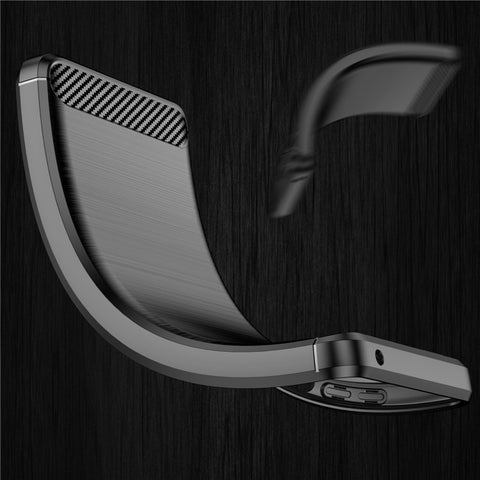 1.8mm Brushed Carbon Fiber Texture TPU Back Case Anti-fall Mobile Phone Cover for Xiaomi Poco C3/Poco C31/Redmi 9C/9C NFC/9 (India)/9 Activ
