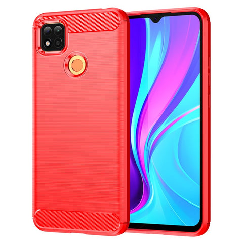 1.8mm Brushed Carbon Fiber Texture TPU Back Case Anti-fall Mobile Phone Cover for Xiaomi Poco C3/Poco C31/Redmi 9C/9C NFC/9 (India)/9 Activ
