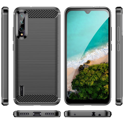 1.8mm Carbon Fiber Texture TPU Case Anti-Fingerprint Brushed Surface Anti-Drop Phone Protective Cover for Xiaomi Mi CC9e/Mi A3