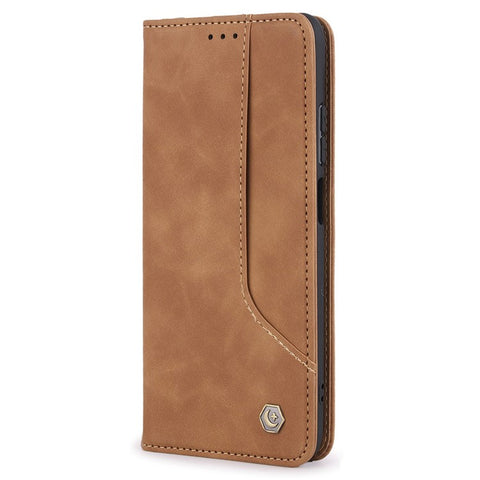 POLA 008 Series Retro Style PU Leather Cover Inner TPU Case Magnetic Closure Stand Wallet Phone Shell for Xiaomi Redmi Note 10 Pro 4G (Global)/(India)/Note 10 Pro Max
