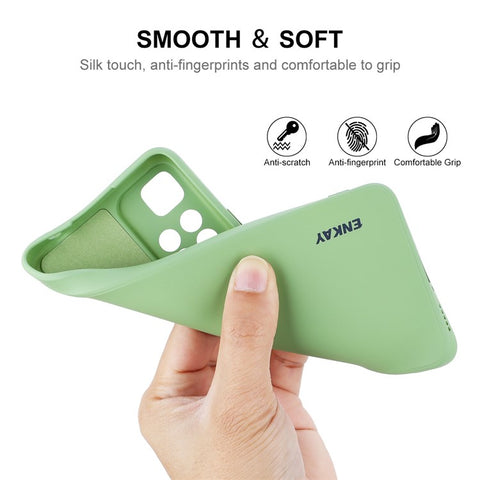 ENKAY HAT PRINCE Solid Color Straight Edge Liquid Silicone Precise Cutout Shockproof Phone Case Cover for Xiaomi Redmi Note 11 Pro 5G (China) (MediaTek)/Note 11 Pro+ 5G