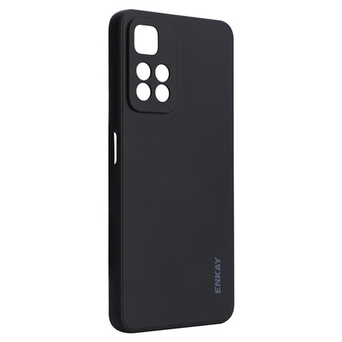 ENKAY HAT PRINCE Solid Color Straight Edge Liquid Silicone Precise Cutout Shockproof Phone Case Cover for Xiaomi Redmi Note 11 Pro 5G (China) (MediaTek)/Note 11 Pro+ 5G