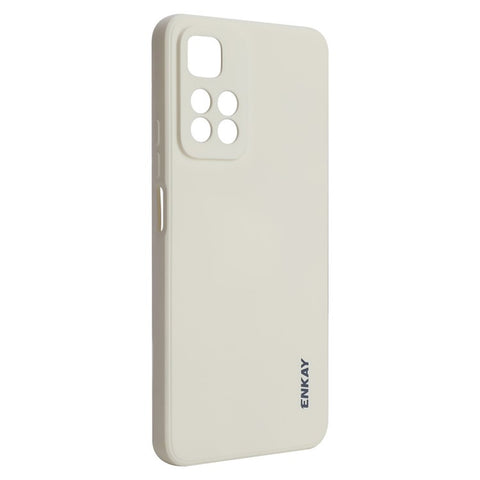 ENKAY HAT PRINCE Solid Color Straight Edge Liquid Silicone Precise Cutout Shockproof Phone Case Cover for Xiaomi Redmi Note 11 Pro 5G (China) (MediaTek)/Note 11 Pro+ 5G
