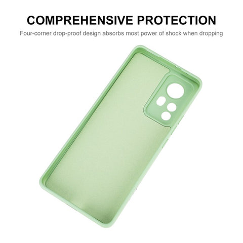 ENKAY HAT PRINCE For Xiaomi 12 Pro 5G / 12S Pro 5G /12 Pro (Dimensity) 5G Solid Color Straight Edge Drop-resistant Mobile Phone Cover Liquid Silicone Precise Cutout Ultra Slim Phone Case