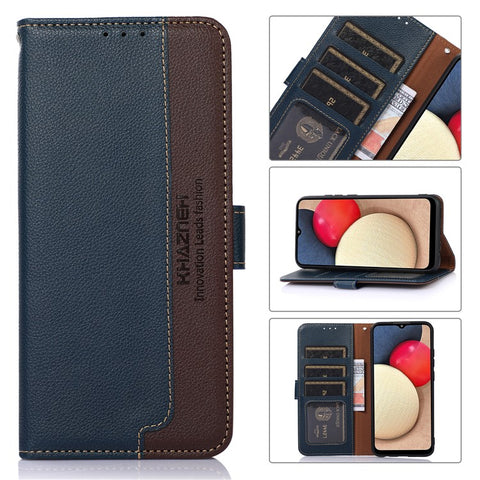 KHAZNEH for Xiaomi 12 5G/12X 5G/12S 5G RFID Blocking Anti-scratch PU Leather Phone Case Litchi Texture Wallet Phone Stand Cover