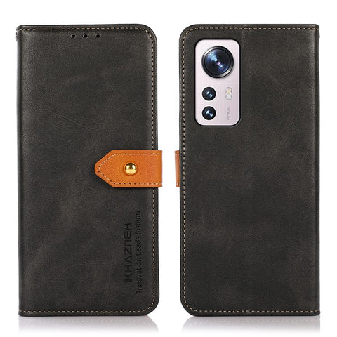 KHAZNEH PU Leather Case for Xiaomi 12 Pro 5G / 12S Pro 5G /12 Pro (Dimensity) 5G, Wallet Viewing Stand Shockproof TPU Golden Magnetic Clasp Protective Flip Cover