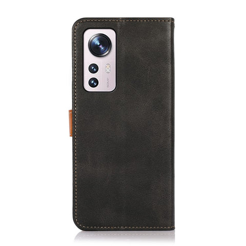 KHAZNEH PU Leather Case for Xiaomi 12 Pro 5G / 12S Pro 5G /12 Pro (Dimensity) 5G, Wallet Viewing Stand Shockproof TPU Golden Magnetic Clasp Protective Flip Cover