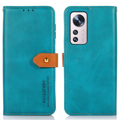 KHAZNEH for Xiaomi 12 5G/12X 5G/12S 5G Wallet Viewing Stand Anti-scratch Golden Magnetic Clasp PU Leather Phone Cover
