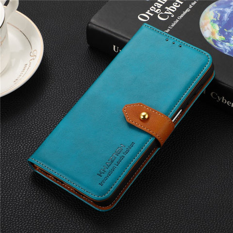 KHAZNEH for Xiaomi 12 5G/12X 5G/12S 5G Wallet Viewing Stand Anti-scratch Golden Magnetic Clasp PU Leather Phone Cover