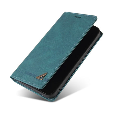 GQ.UTROBE 008 Series RFID Blocking Case for Xiaomi 12 5G/12X 5G/12S 5G, Skin Touch PU Leather Magnetic Absorption Wallet Stand Flip Cover