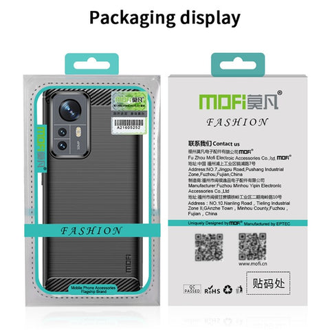 MOFI for Xiaomi 12 Pro 5G / 12S Pro 5G /12 Pro (Dimensity) 5G Phone Cover Carbon Fiber Texture Soft TPU Shockproof Brushed Surface Mobile Phone Case