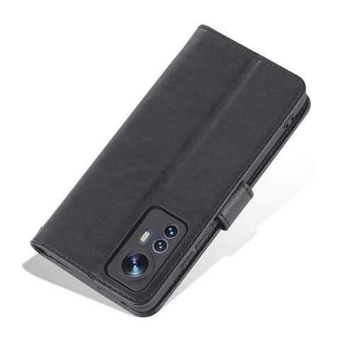 AZNS for Xiaomi 12 5G/12X 5G/12S 5G Anti-scratch Textured PU Leather Folio Flip Case Anti-fall Wallet Stand Inner TPU Phone Cover
