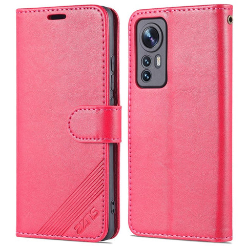 AZNS for Xiaomi 12 5G/12X 5G/12S 5G Anti-scratch Textured PU Leather Folio Flip Case Anti-fall Wallet Stand Inner TPU Phone Cover