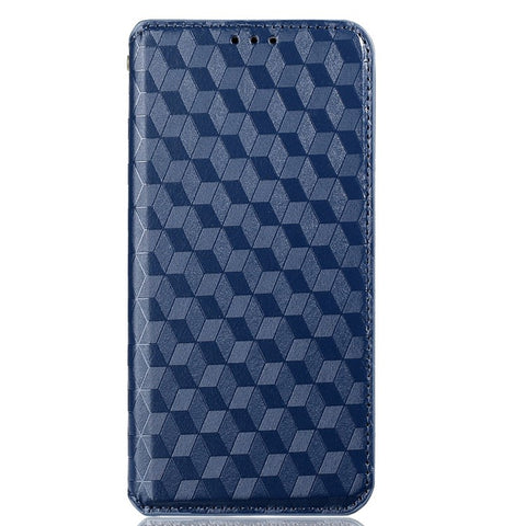 For Xiaomi Black Shark 4/Black Shark 4 Pro Magnetic Auto Closing Imprinting Rhombus PU Leather Stand Phone Case Wallet Cover